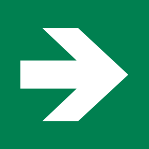 Rettungszeichen (ISO 7010) E005 "Richtung Pfeil 90"