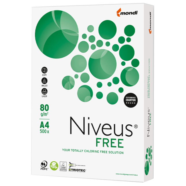 Kopierpapier "Niveus Free", A4, 80 g/m², weiß 1 Kopierpapier "Niveus Free", A4, 80 g/m², weiß