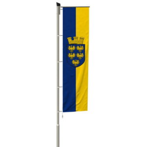 Knatterfahne Bundesland mit Wappen, Polyester 155 g/m², 100x400 cm