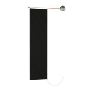 Hausfahne schwarz (Trauerfahne), Polyester 110 g/m², 100x300 cm; mit Gurte und Ösen