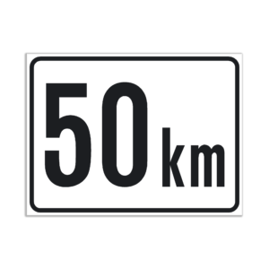 Bauartgeschwindigkeit (§ 96 / § 98 KFG) "50 km" Folie, 200x150 mm