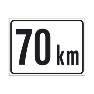 Bauartgeschwindigkeit (§ 96 / § 98 KFG) "70 km" Folie, 200x150 mm