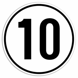 Geschwindigkeit (§ 96 / § 98 KFG) "10" Folie, ø 200 mm