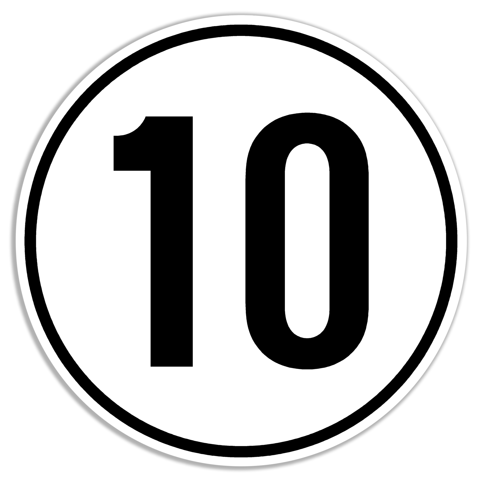 Geschwindigkeit (§ 96 / § 98 KFG) "10" Folie, ø 200 mm 1 Geschwindigkeit (§ 96 / § 98 KFG) "10" Folie, ø 200 mm