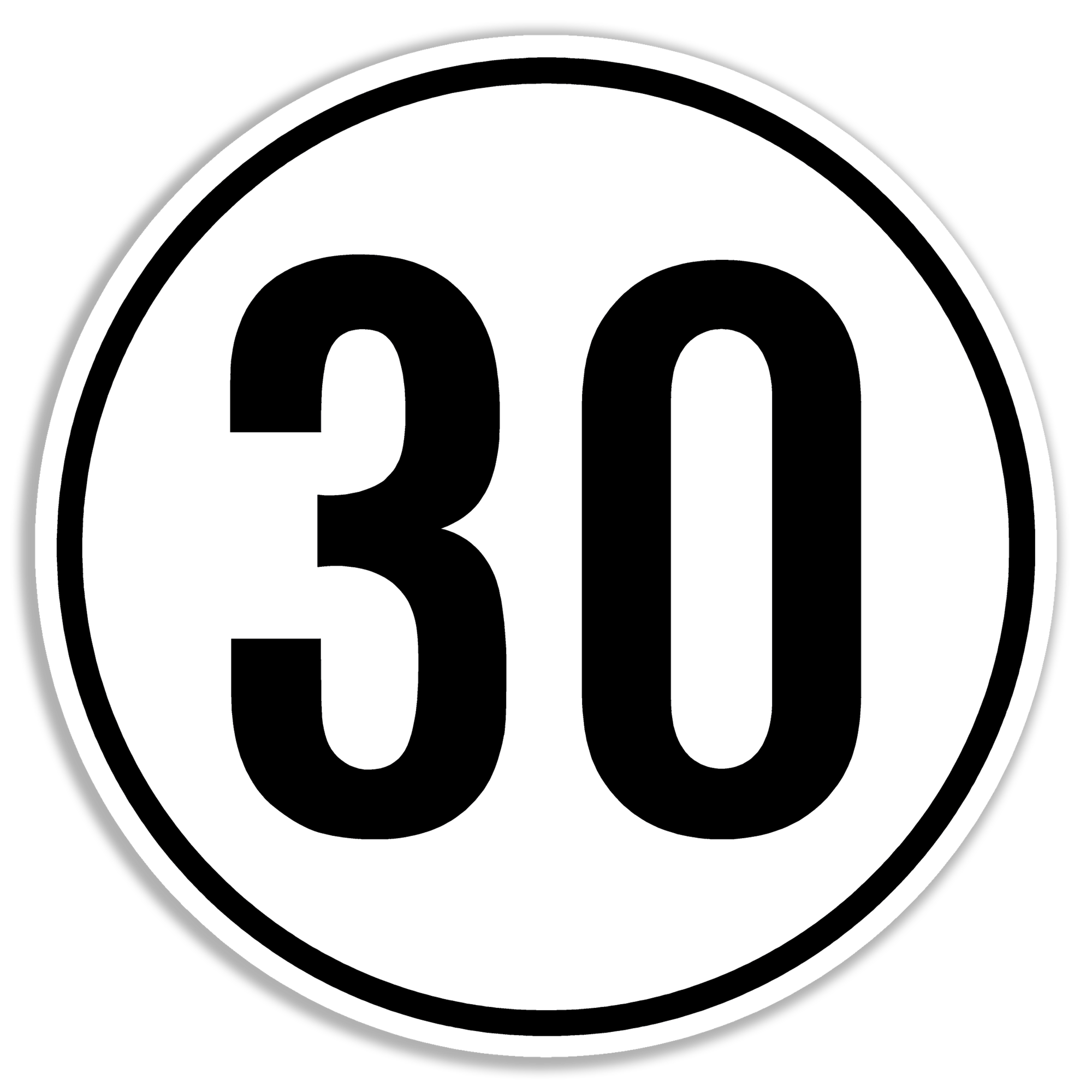 Geschwindigkeit (§ 96 / § 98 KFG) "30" Folie, ø 200 mm 1 Geschwindigkeit (§ 96 / § 98 KFG) "30" Folie, ø 200 mm