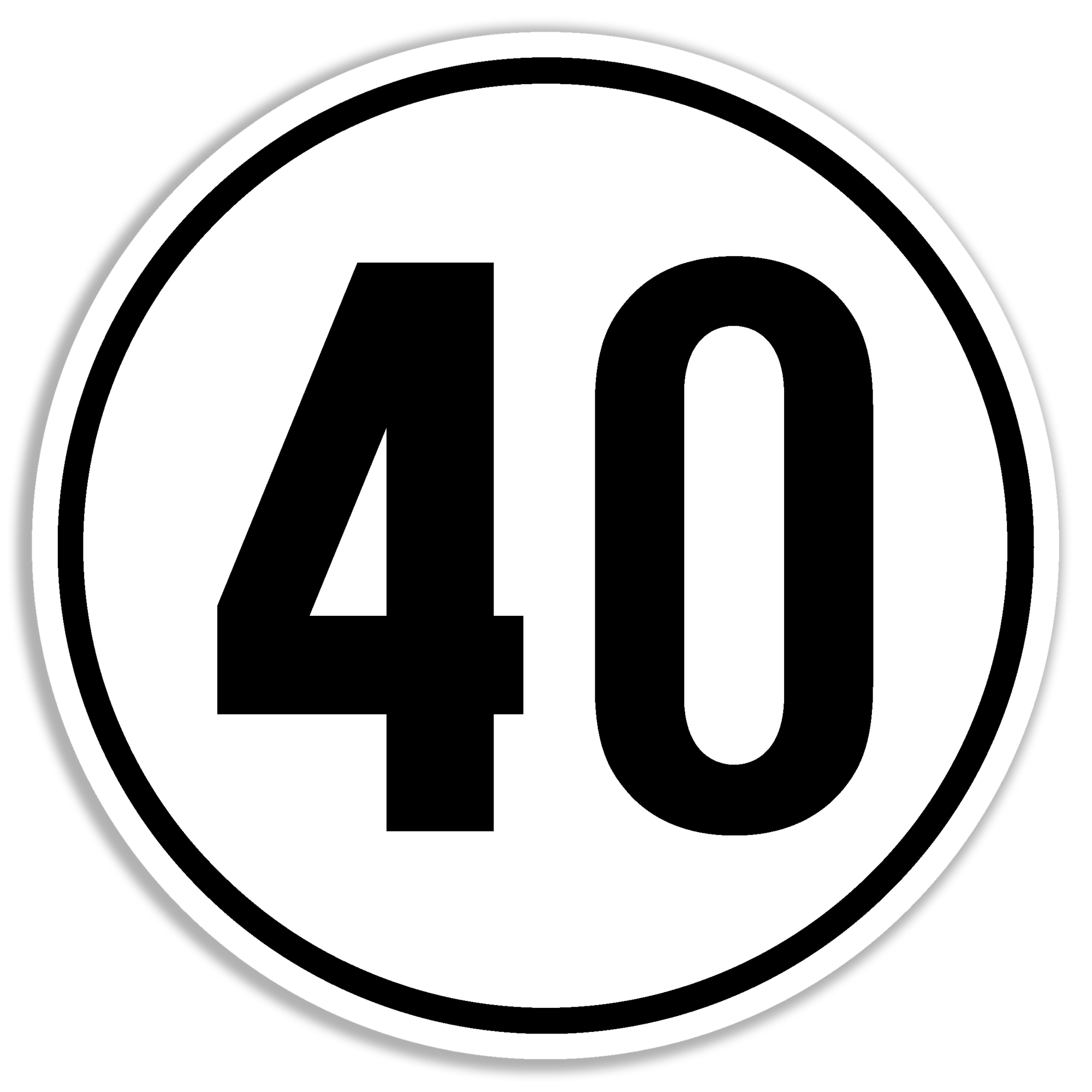 Geschwindigkeit (§ 96 / § 98 KFG) "40" Folie, ø 200 mm 1 Geschwindigkeit (§ 96 / § 98 KFG) "40" Folie, ø 200 mm