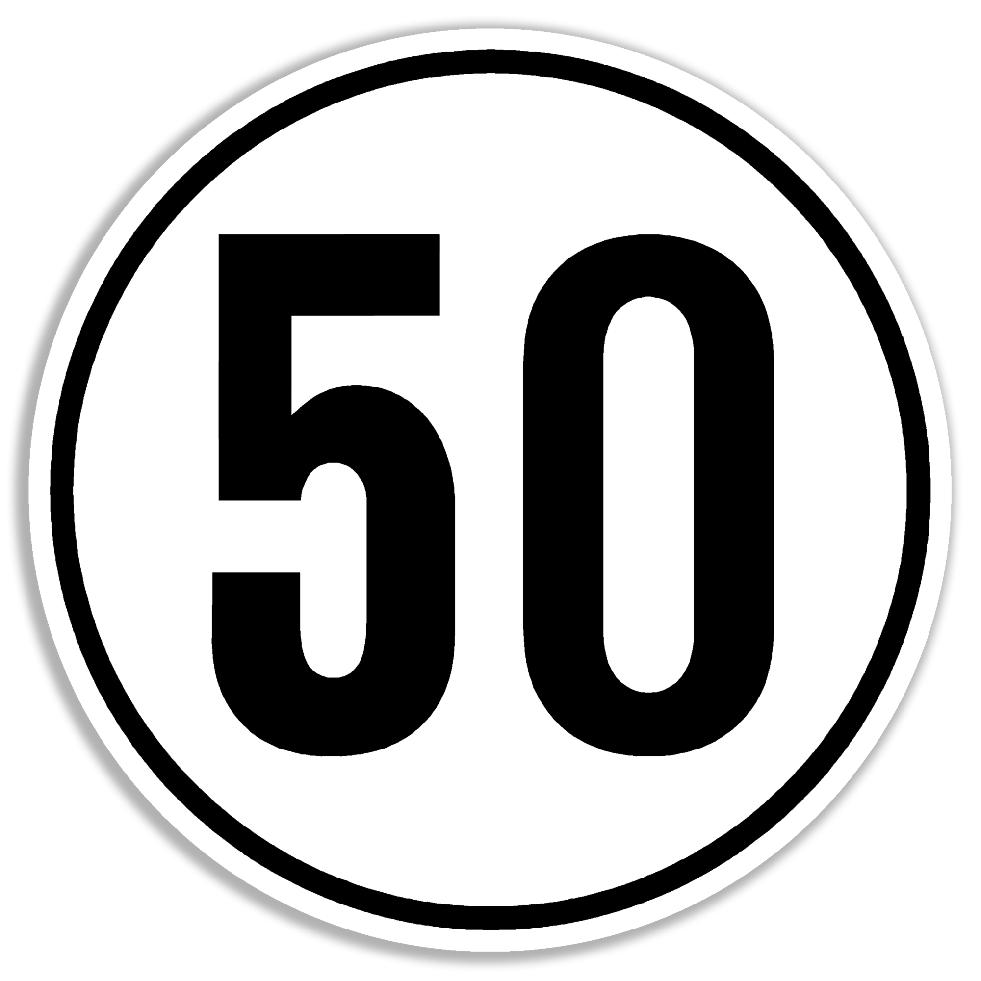 Geschwindigkeit (§ 96 / § 98 KFG) "50" Folie, ø 200 mm 1 Geschwindigkeit (§ 96 / § 98 KFG) "50" Folie, ø 200 mm