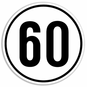 Geschwindigkeit (§ 96 / § 98 KFG) "60" Folie, ø 200 mm