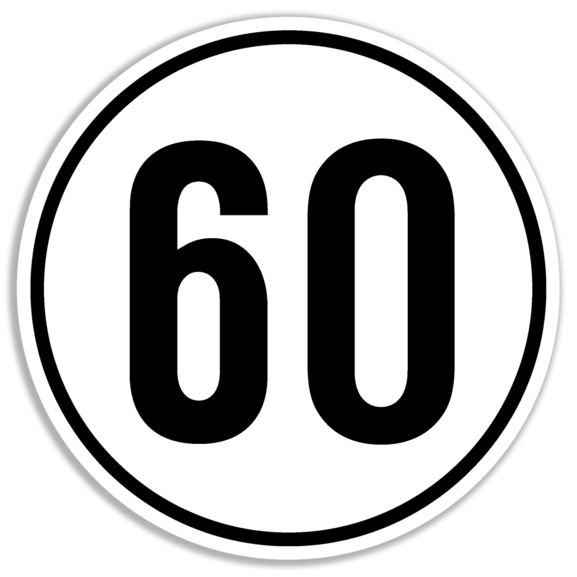 Geschwindigkeit (§ 96 / § 98 KFG) "60" Folie, ø 200 mm 1 Geschwindigkeit (§ 96 / § 98 KFG) "60" Folie, ø 200 mm