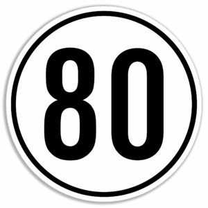 Geschwindigkeit (§ 96 / § 98 KFG) "80" Folie, ø 200 mm