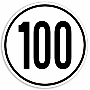 Geschwindigkeit (§ 96 / § 98 KFG) "100" Folie, ø 200 mm