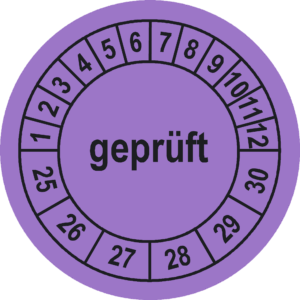 Prüfaufkleber "geprüft", SK-PVC, ø 30 mm