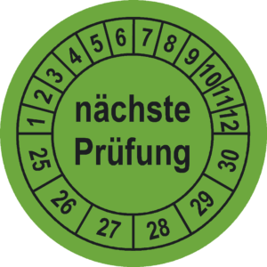 Prüfaufkleber "nächste Prüfung", SK-PVC, ø 30 mm