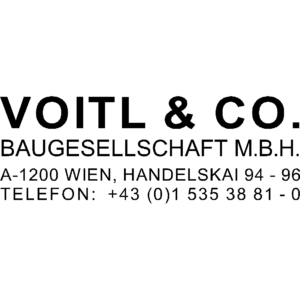 Folienschnitt "VOITL + Adresse"; SK-PVC, 300x135 mm, schwarz