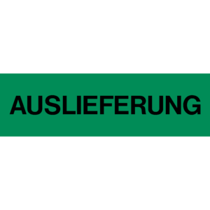 Folie "Auslieferung"; SK-PVC 1000x300 mm, grün, schwarz