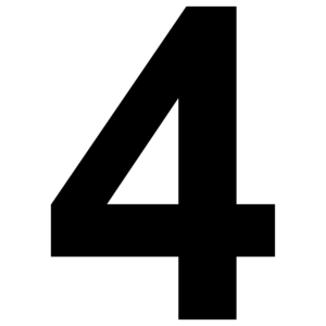 Folienschnitt  "4"; SK-PVC, Höhe 360 mm, schwarz