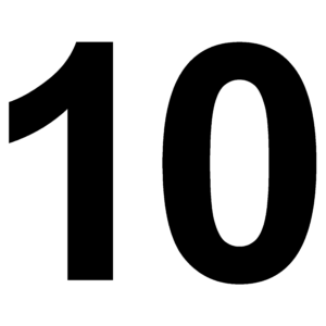 Folienschnitt  "10"; SK-PVC, Höhe 340 mm, schwarz