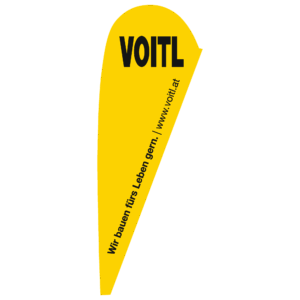 Beachflag "VOITL"; Polyesterwirkware, 110 g/m², 780x2090 mm